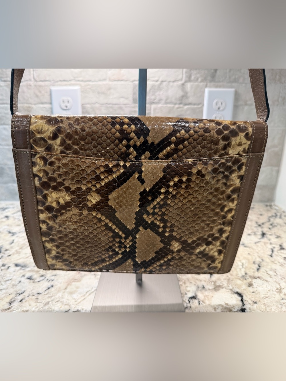 Yves Saint Laurent EUC Python & Leather Crossbody w/COA - Picture 2 of 9